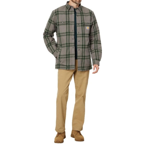 NWT Carhartt Relaxed Fit Flannel Sherpa-Lined Shirt Jacket - Picture 4 of 4
